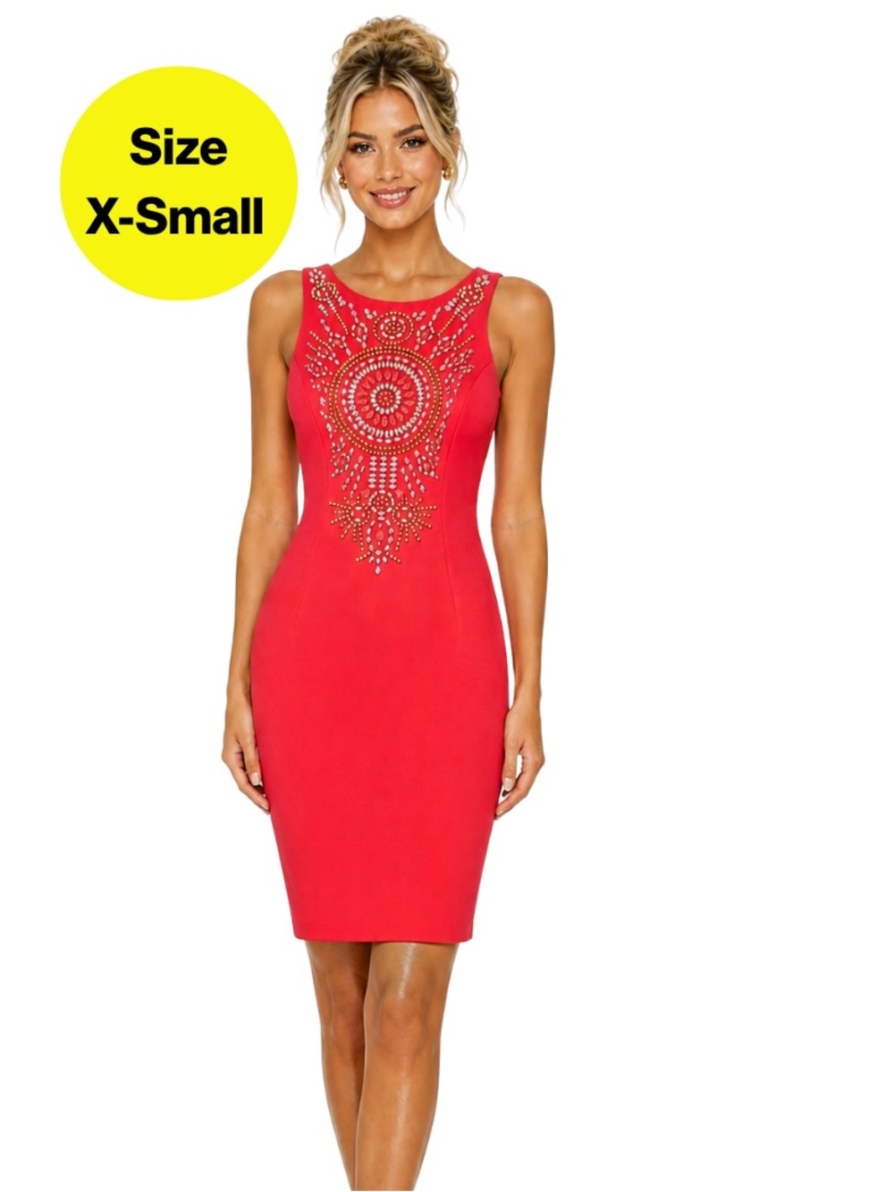 2/for $20 🪩 ALEXIA ADMOR Pink/Coral Sheath Midi Dress, Halter (Women’s XS)